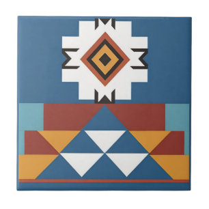 Native American Tribal Inspired Design Ceramic Tile