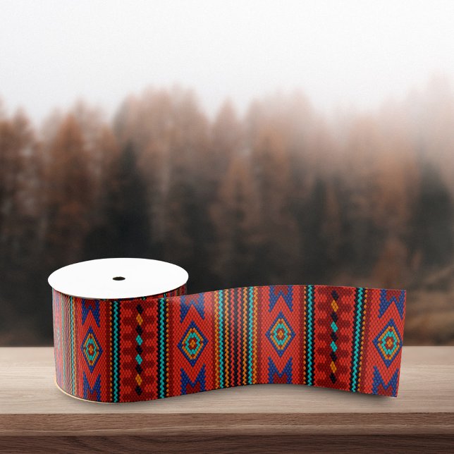 Native American Tribal Pattern Native Indian  Grosgrain Ribbon (Creator Uploaded)