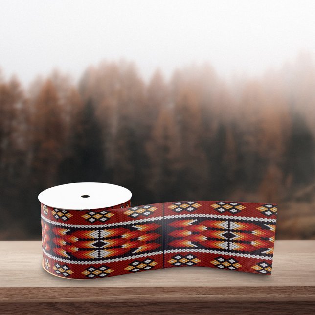 Native American Tribal Pattern Native Indian  Grosgrain Ribbon (Creator Uploaded)