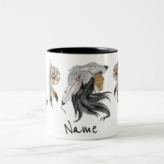 Native American Tribal Wolf Spirit Coffee Cup