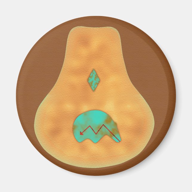 Native American Turquoise Zuni Bear Magnet (Front)
