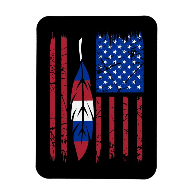 Native American USA Flag Pride Support Day Graphic Magnet (Vertical)