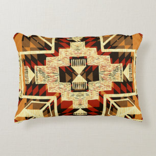 Native American, Vintage Hand-Drawn Abstract. Decorative Cushion