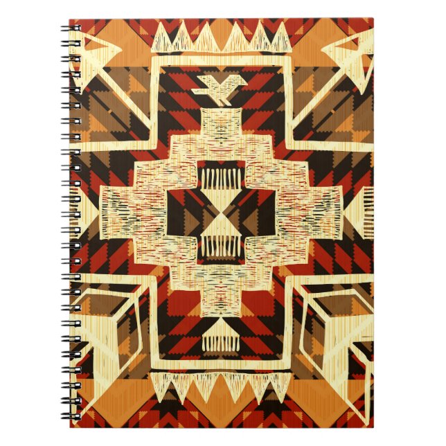 Native American, Vintage Hand-Drawn Abstract. Notebook (Front)