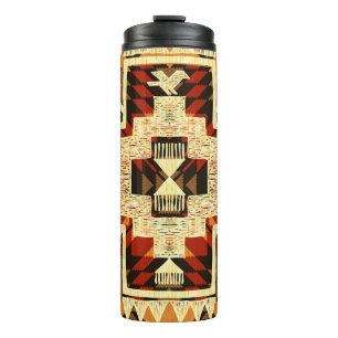 Native American, Vintage Hand-Drawn Abstract. Thermal Tumbler