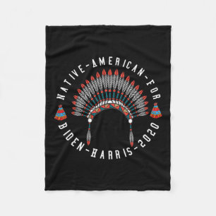 Native American Voters For Biden-harris Anti-trump Fleece Blanket