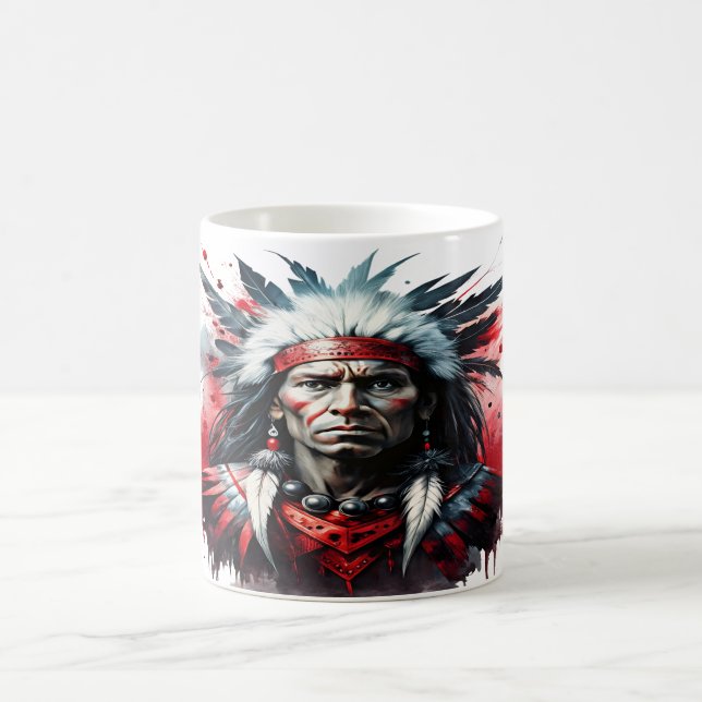 Native American Warrior Coffee Mug (Center)