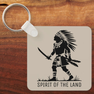 Native American Warrior Key Ring