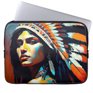 Native American Warrior Princess Laptop Sleeve