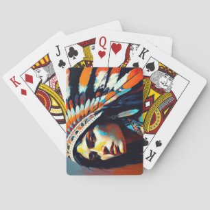 Native American Warrior Princess Playing Cards