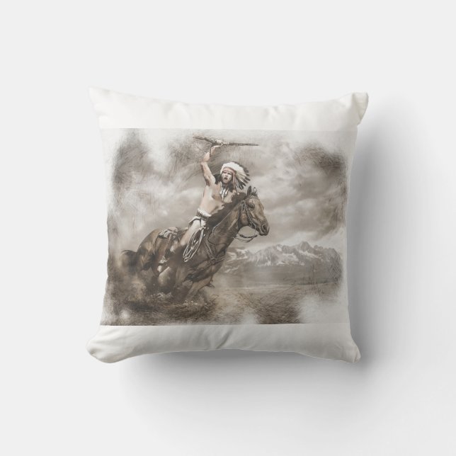 Native American Warrior Spirit   Cushion (Front)