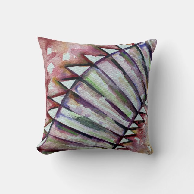 Native American watercolor basket design pillow (Front)