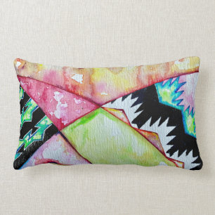 Native American watercolor design accent pillow