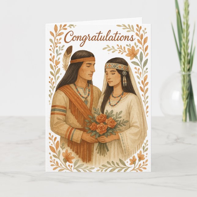 Native American Wedding Congratulations Card (Front)