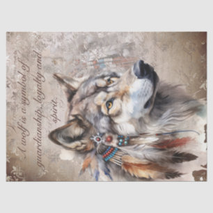 Native American Wolf Tissue Paper