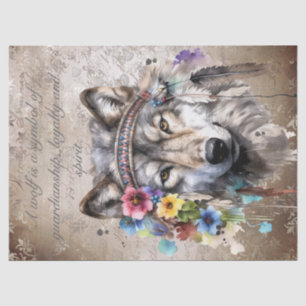 Native American Wolf Tissue Paper