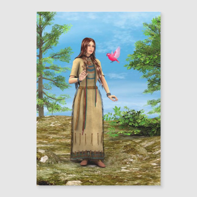Native American Woman and Bird (Front)