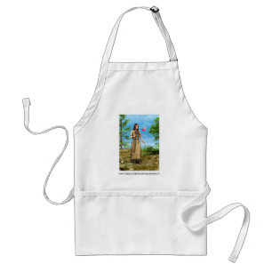 Native American Woman Forest Bird Art Standard Apron