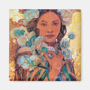 Native American Woman, Mucha Magnet