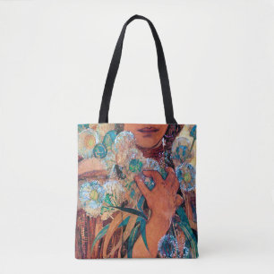 Native American Woman, Mucha Tote Bag