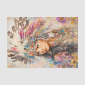 Native American Woman Tissue Paper