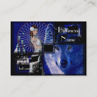 Native American Woman & Wolf Business Cards