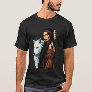 Native American Women Wolf Lovers Indigenous Ameri T-Shirt