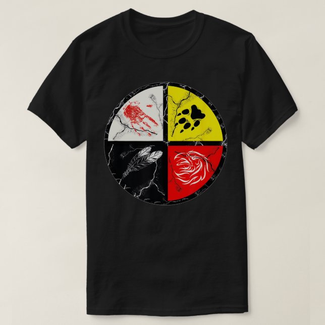 Native AmericanMedicine Wheel  T-Shirt (Design Front)