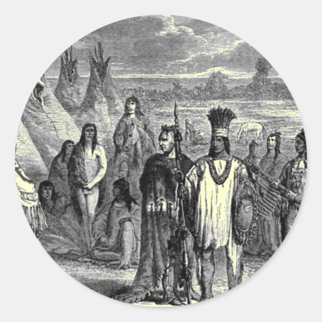Native Americans Classic Round Sticker (Front)