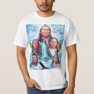 Native Americans Colorful Painting Mens White T-Shirt