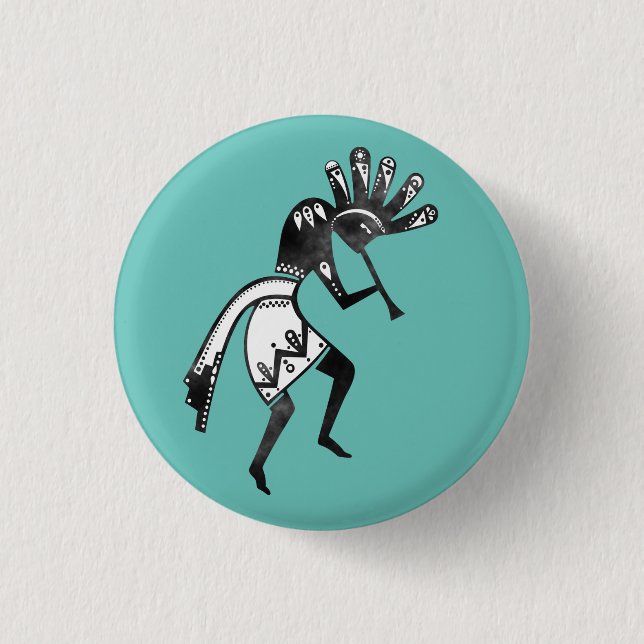 Native Americans Culture - Dancing Kokopelli 1 3 Cm Round Badge (Front)