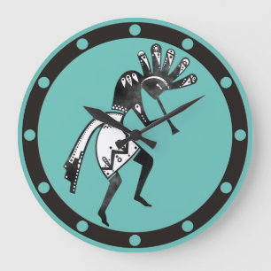 Native Americans Culture - Dancing Kokopelli 1 Large Clock