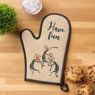 Native Americans Culture - Dancing Kokopelli 1 Oven Mitt