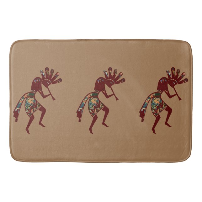 Native Americans Culture - Dancing Kokopelli 3 Bath Mat (Front)