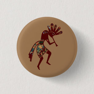 Native Americans Culture - Dancing Kokopelli 3 Cm Round Badge