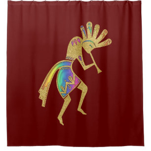 Native Americans Culture - Dancing Kokopelli 5 Shower Curtain