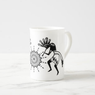 Native Americans Culture - Sun Dancing Kokopelli 1 Bone China Mug