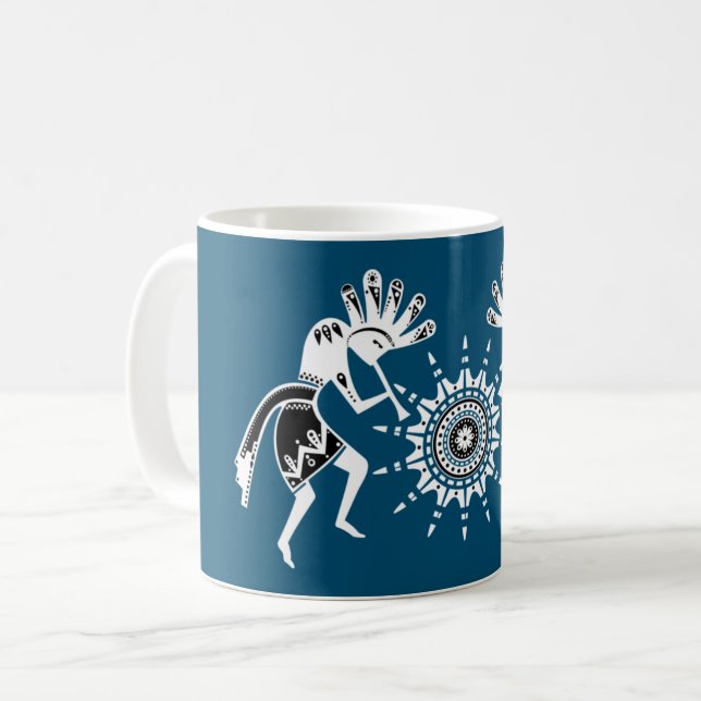 Native Americans Culture - Sun Dancing Kokopelli 2 Coffee Mug (Front Left)
