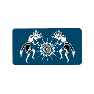 Native Americans Culture - Sun Dancing Kokopelli 2 Label