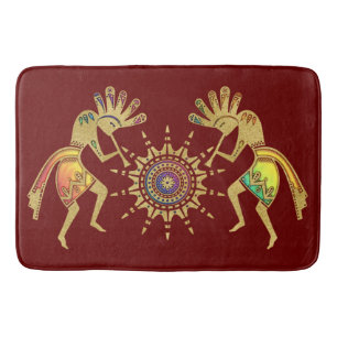Native Americans Culture - Sun Dancing Kokopelli 3 Bath Mat