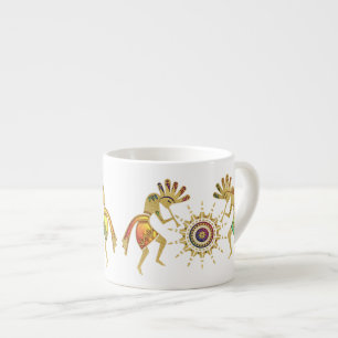 Native Americans Culture - Sun Dancing Kokopelli 3 Espresso Cup