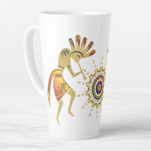 Native Americans Culture - Sun Dancing Kokopelli 3 Latte Mug