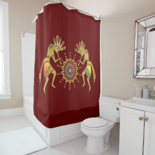 Native Americans Culture - Sun Dancing Kokopelli 3 Shower Curtain