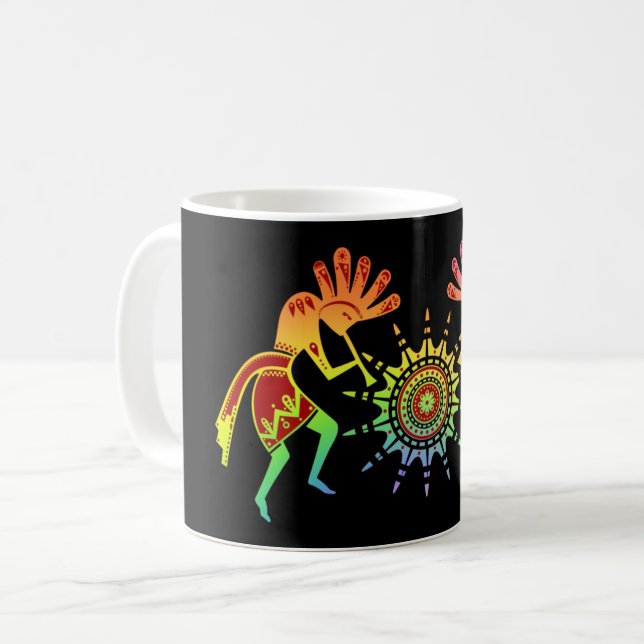 Native Americans Culture - Sun Dancing Kokopelli 4 Coffee Mug (Front Left)