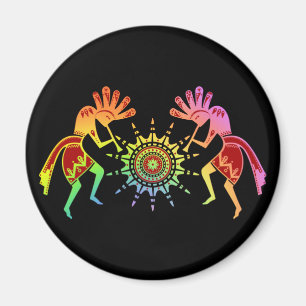 Native Americans Culture - Sun Dancing Kokopelli 4 Magnet