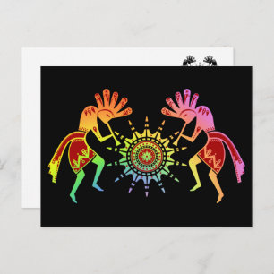 Native Americans Culture - Sun Dancing Kokopelli 4 Postcard