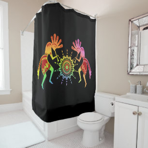 Native Americans Culture - Sun Dancing Kokopelli 4 Shower Curtain