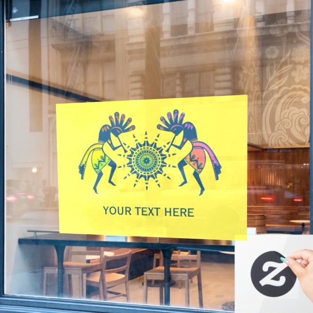 Native Americans Culture - Sun Dancing Kokopelli 5 (Cafe Window)