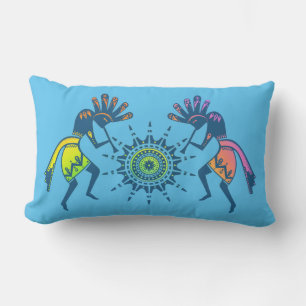 Native Americans Culture - Sun Dancing Kokopelli 5 Lumbar Cushion
