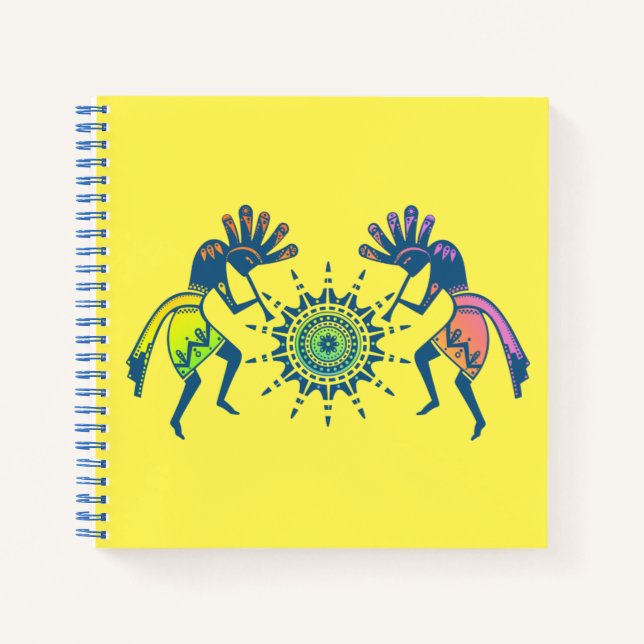 Native Americans Culture - Sun Dancing Kokopelli 5 Notebook (Front)